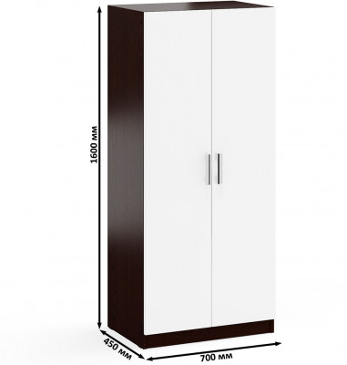 С-МД-СК9 Компоновка № 01, цвет венге/белый шагрень, ШхГхВ 242х70х160 см., НЕ универсальная сборка