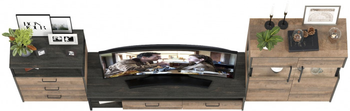 Трувор Гостиная 066, дуб гранж песочный/интра