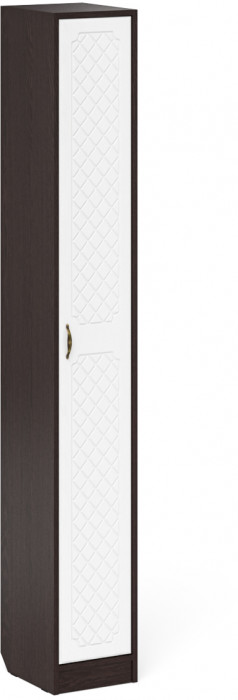 Прихожая П-6 Компоновка № 25, цвет венге/фасады МДФ белое дерево фрезеровка ромб, ШхГхВ 150х50х210 см., универсальная сборка