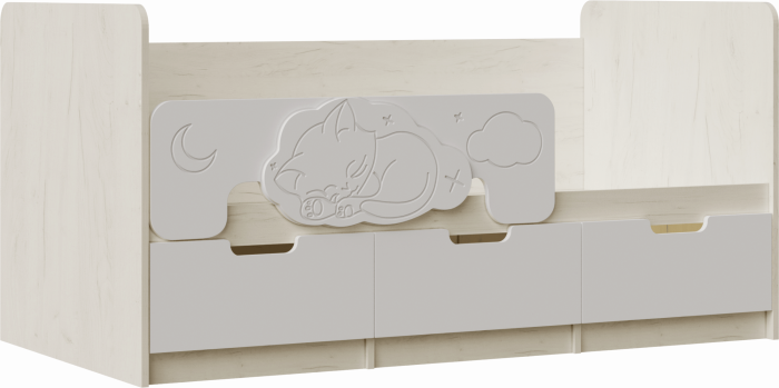 Юниор-4 Кровать 80х180 (Шарли пинк, Крафт белый)