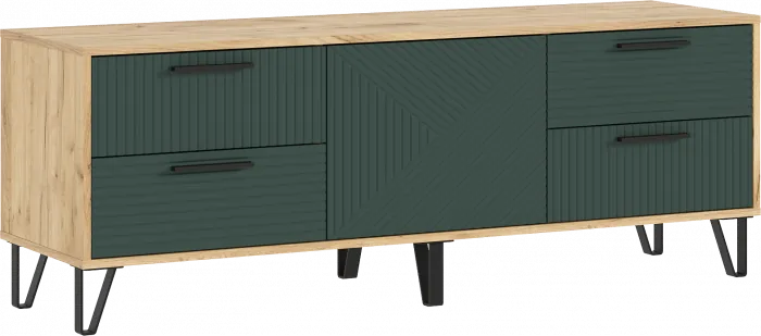 Флэш Тумба ТВ 1500 браш мени грин/дуб крафт