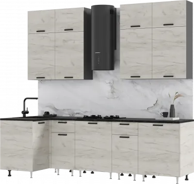 Кухня Рио NEW 1,0х2,6м/1080м (490), Компановка №3, Графит/Дуб крафт белый