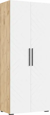 Флэш Шкаф 2-х ств. 900 браш вайт/дуб крафт