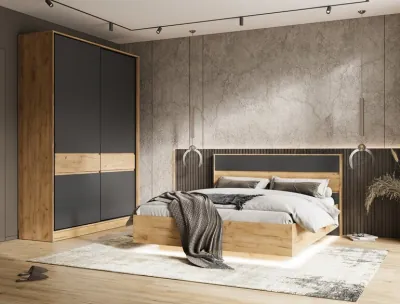 Спальня дуб крафт/графит