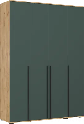 Норд Шкаф 4-х створчатый 1600, Дуб крафт/Изумрудный