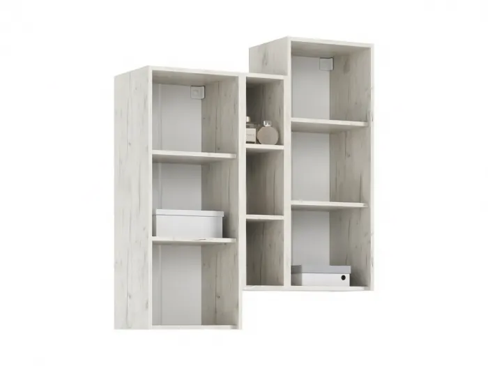 Оскар Шкаф подвесной комбинированный (Графит Софт NEW, Дуб Крафт Белый)