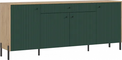 Оливия Комод дуб крафт/браш мени грин (металл)