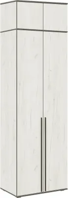 Норд Шкаф двухстворчатый 800 + Антресоль 800 Дуб Крафт белый