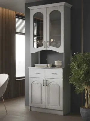 Буфет 2-х створчатый Ясень патина/Белый (МДФ)