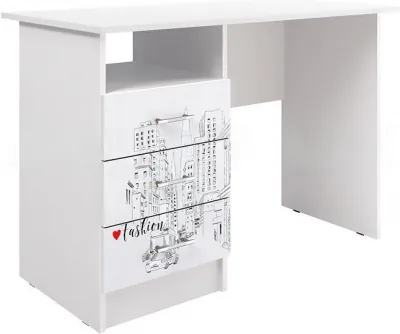 Вега NEW Girl Стол письменный (Белый / Белый глянец)