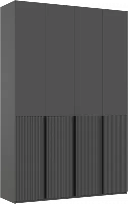 Марвэл Шкаф 4-х створчатый 1600, Браш Графит, Графит