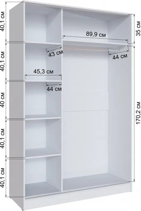 Шкаф-купе Стиль-2 1400, Дуб крафт золотой/Графит серый