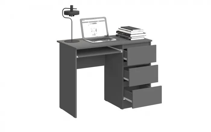 Челси Стол письменный (Белый глянец, Дуб Сонома)