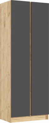 Келвин Шкаф 2-х створчатый (800) (Графит, Дуб Крафт)