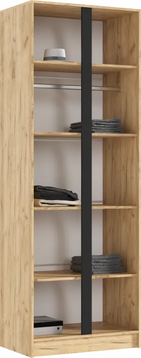 Келвин Шкаф 2-х створчатый (800) (Графит, Дуб Крафт)