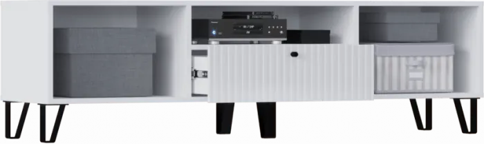 Оливия Тумба ТВ (малая) (Белый глянец, Белый)