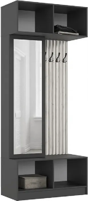 Прихожая, Графит/Дуб Крафт Белый (Дуб крафт белый/Графит)