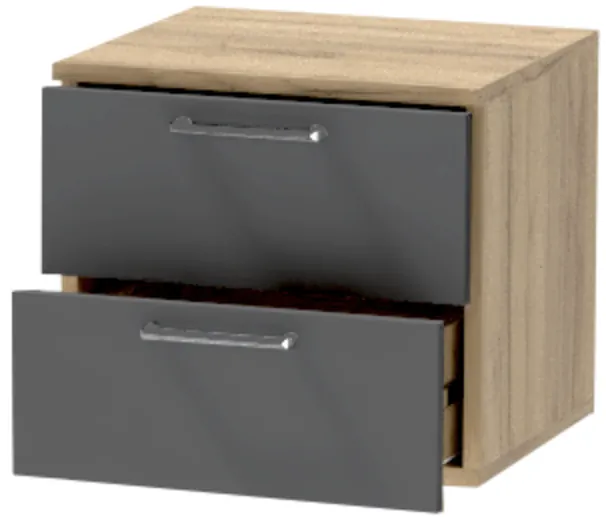 Тумба-6 прикроватная подвесная "Иннэс-7", Крафт золотой/Графит