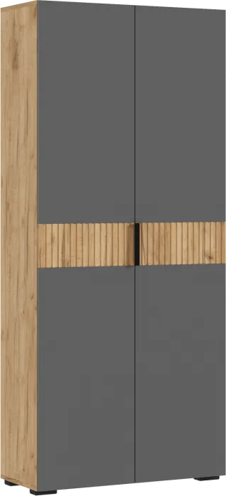 Роджина Шкаф двухстворчатый (800) (Белый глянец, Дуб Крафт Золотой)