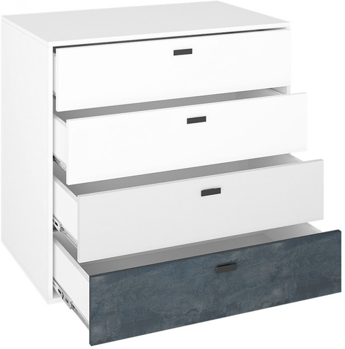 Комод Накки КМ-900, Белый, Серый, Угольный камень