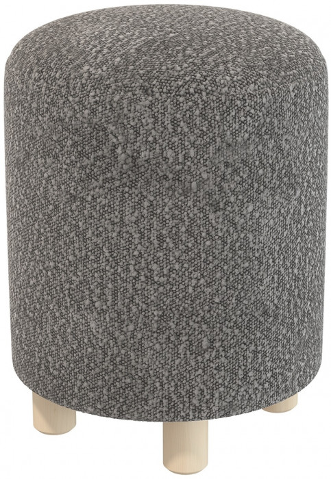 Банкетка 6-5137ТКШтем.серый Марта, цвет ткань тёмно-серая, ШхГхВ 36х36х46 см.(круглая банкетка на трёх ножках)