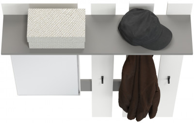 Лира ГК 2-3814граф/бел Вешалка с зеркалом, цвет графит/белый, ШхГхВ 100х28х135 см., универсальная сборка