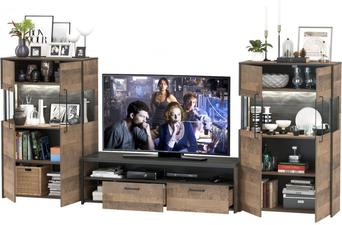 Трувор Гостиная 068, дуб гранж песочный/интра