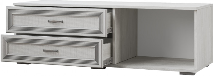 Ливорно Тумба для ТВ-техники ЛТ-1 ясень анкор светлый патина серебро