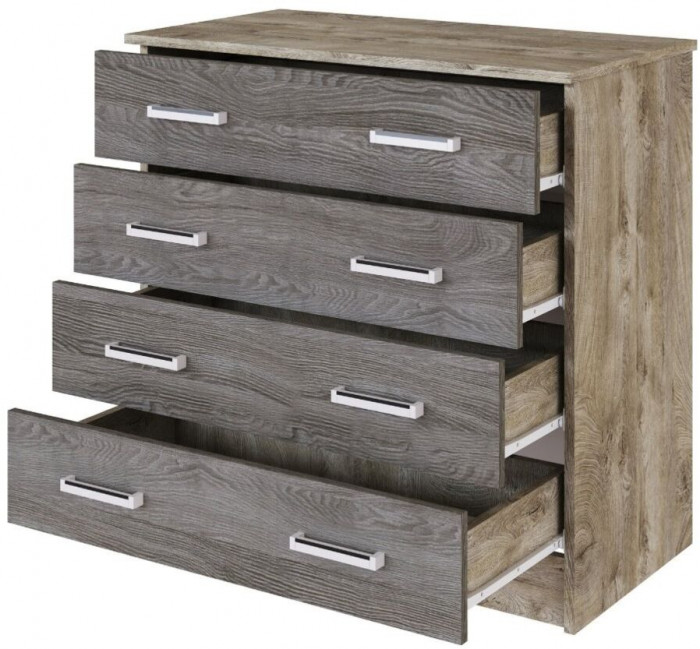 Комод Катрин-3 дуб эндгрейн/ясень анкор темный