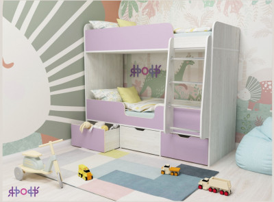 Кровать двухъярусная Малыш Двойняшка (Ирис/Винтерберг)
