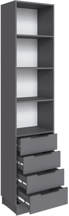 Шкаф Мадрид торцевой (0,35) с 4 ящ, Графит серый