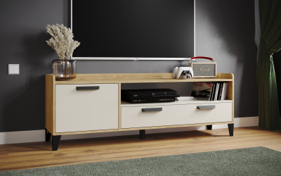 Тумба ТВ Парус-8, Дуб крафт золотой/Кашемир