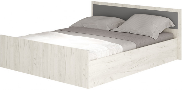 Кровать с реечным настилом Фиеста ЛИТ 160х200, Дуб крафт белый