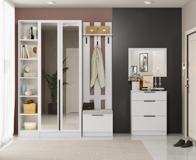 Набор мебели для прихожей "Мадрид", Белый
