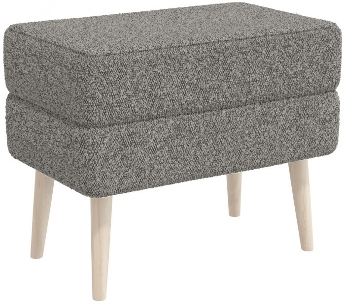 Банкетка 6-5138ТКШтем.серый Тифани, цвет ткань тёмно-серая, ШхГхВ 55х33х46 см.(прямоугольная банкетка на четырёх ножках), цвет ножек: иней