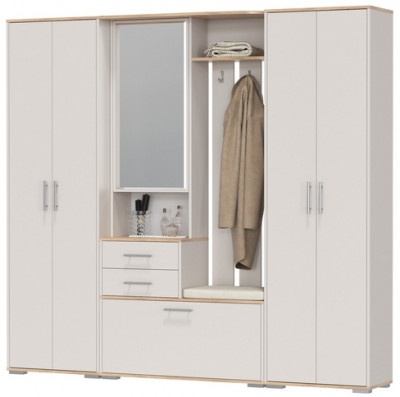 Прихожая Домино 4, дуб крафт золотой/кашемир серый