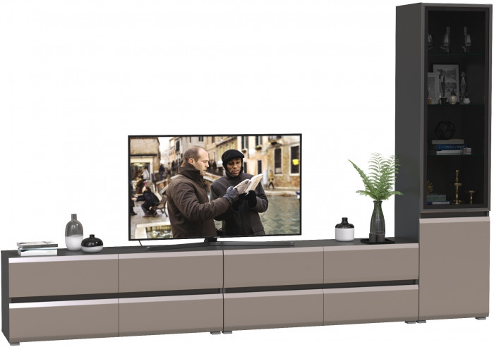 Сидней Комплектация № 129, корпус: антрацит/фасады: МДФ веллюто капучино