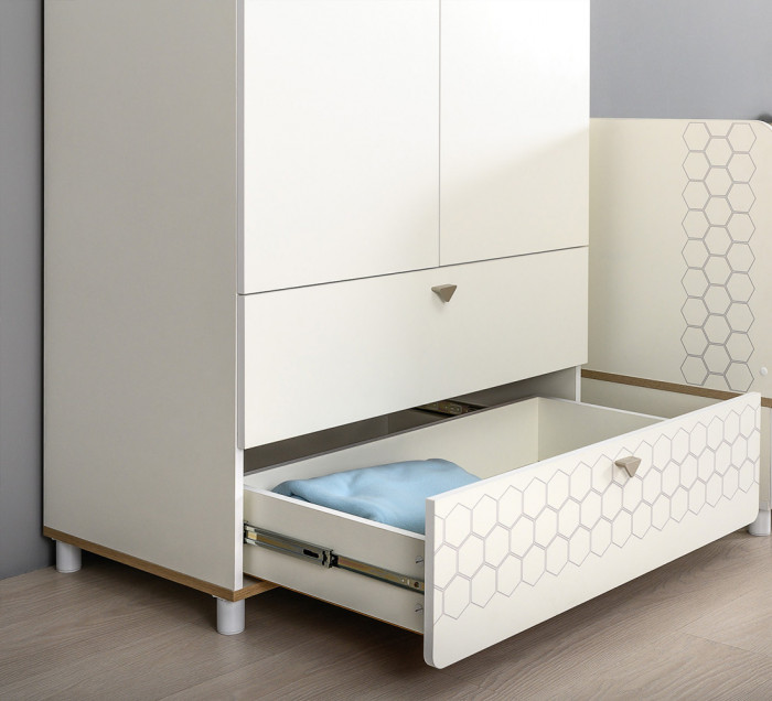 Эйп 13.334 Шкаф для одежды, белый/дуб белый