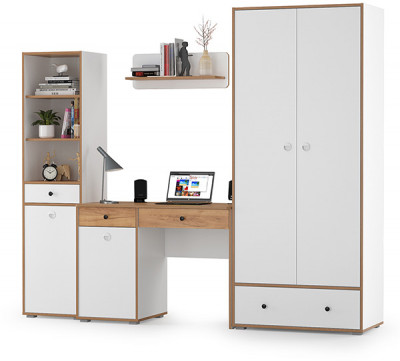 Вуди Компоновка № 22, белый премиум/дуб крафт золотой