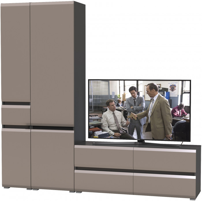 Сидней Комплектация № 022, корпус: антрацит/фасады: МДФ веллюто капучино