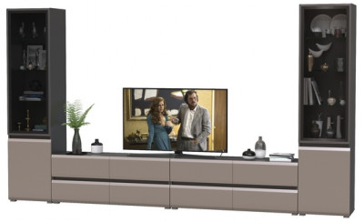 Сидней Комплектация № 130, корпус: антрацит/фасады: МДФ веллюто капучино