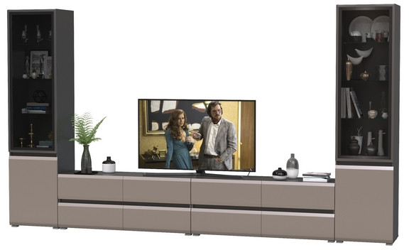 Сидней Комплектация № 130, корпус: антрацит/фасады: МДФ веллюто капучино