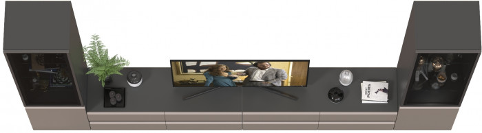 Сидней Комплектация № 130, корпус: антрацит/фасады: МДФ веллюто капучино