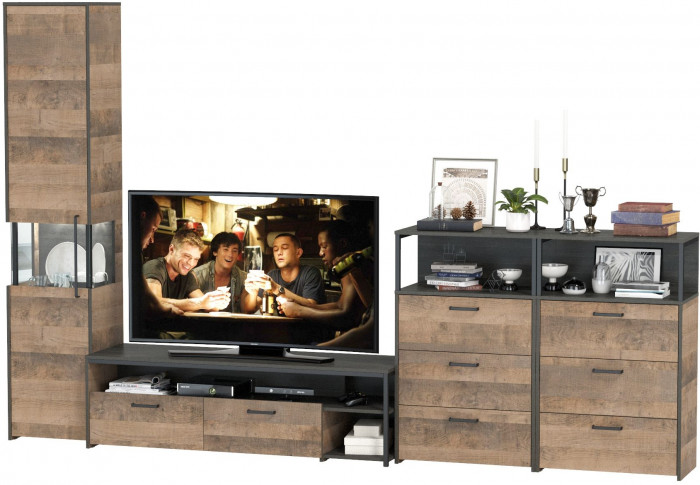 Трувор Гостиная 102, дуб гранж песочный/интра