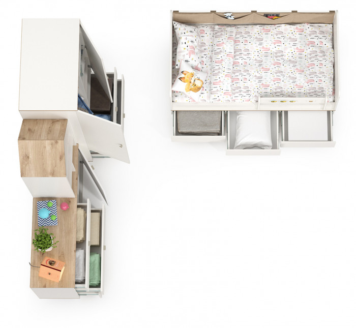 Эйп Детская № 1, белый/дуб белый