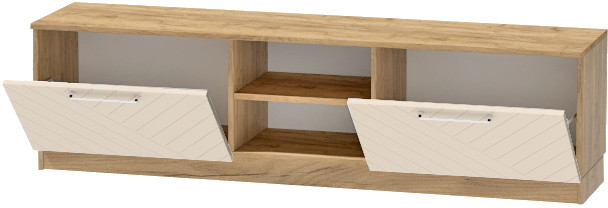 Тумба для ТВ-техники напольная "Иннэс-7", Крафт золотой/Тирамису матовый