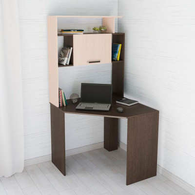 Стол компьютерный Квартет-12 (1752*900*900) Венге, Дуб молочный