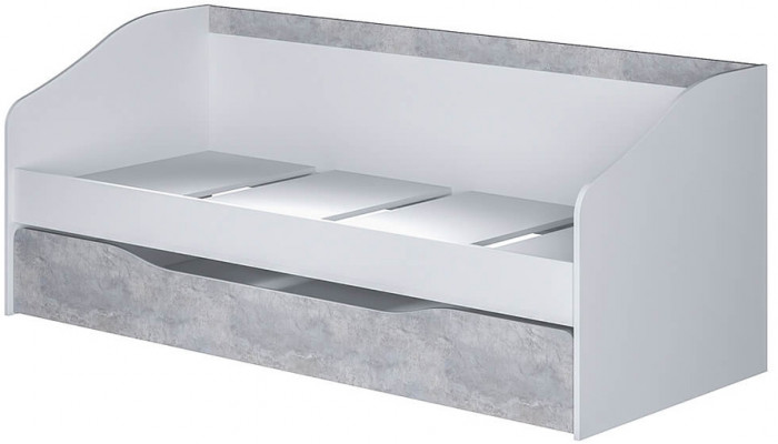 Кровать детская Паскаль, Белый, Цемент светлый