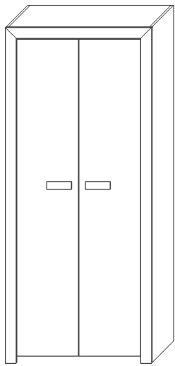 Шкаф двухдверный "Эстель" - Дуб полярный/Сосна натуральная