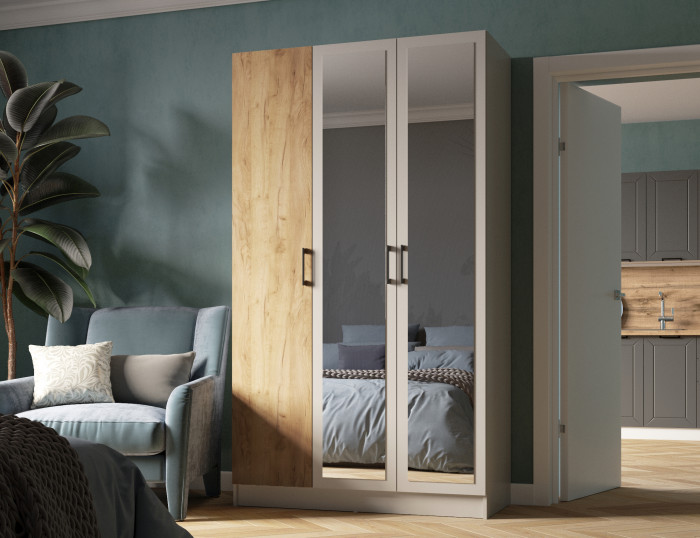 Шкаф Вегас 1200, Кашемир/Дуб крафт золотой